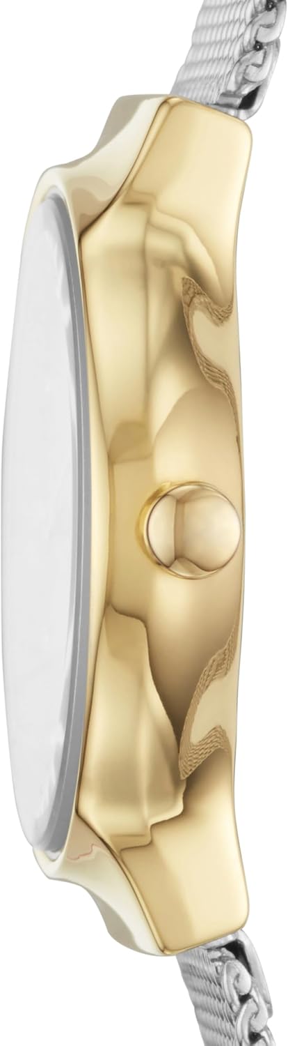 Montre Freja Lille pour Femmes, Mouvement à Quartz à Deux Aiguilles avec Bracelet en Acier Inoxydable ou en Cuir 26MM Ton Argent et Ton Or