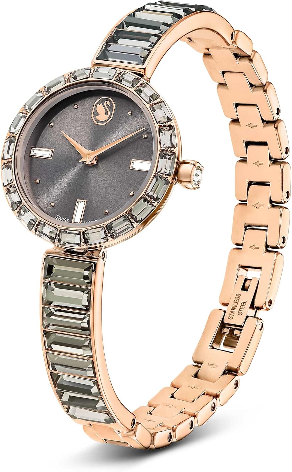Swarovski Matrix Collection Jonc Montre, Swiss Made Matrix montre bracelet jonc One Size Ton Or Rose Gris
