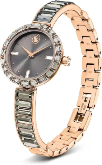 Swarovski Matrix Collection Jonc Montre, Swiss Made Matrix montre bracelet jonc One Size Ton Or Rose Gris