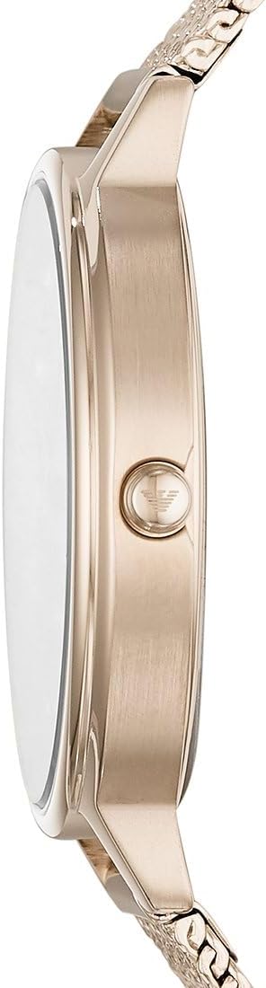 Montre pour Femmes, 32mm Mouvement à Quartz Deux Aiguilles avec Bracelet en Acier Inoxydable Ton Or Ton Or Pâle