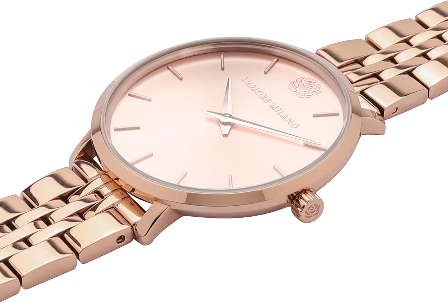 L'AMORE MILANO - Montre Femme Cadeau Noel, Montre-Bracelet et Son Coffret Contenant de Rose eternelle - Idee cadeau femme - Cadeau femme disponible en doré, argenté, et Rose métallisé