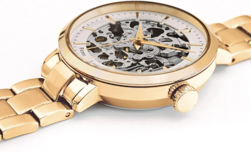 Automatique Montre Femme Acier Doré 305D528, Noir, Bracelet