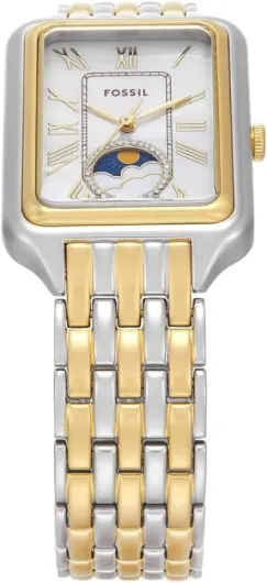 Fossil Montre Raquel pour Femmes, Mouvement à Quartz Trois Aiguilles avec Bracelet en Acier Inoxydable 29 mm Argent Pâle et Or