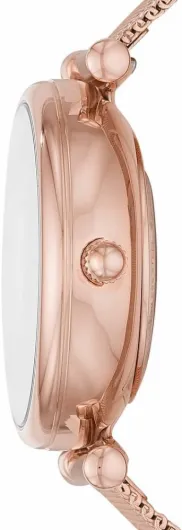 FOSSIL Montre Carlie pour Femme, Mouvement Automatique avec Bracelet en Maille d'acier Inoxydable 28 mm Doré Rose