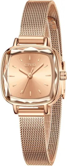 Montre Femme Rectangle Etanche Analogique Quartz Bracelet Mode Entreprise Élégant Classique A-5 Or Rose