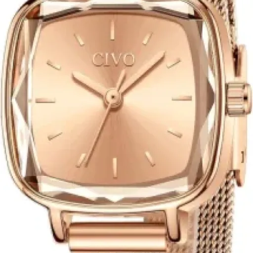 Test CIVO Montre Femme Rectangle Or Rose : une petite montre pas chère qui fait le job (avec quelques limites)